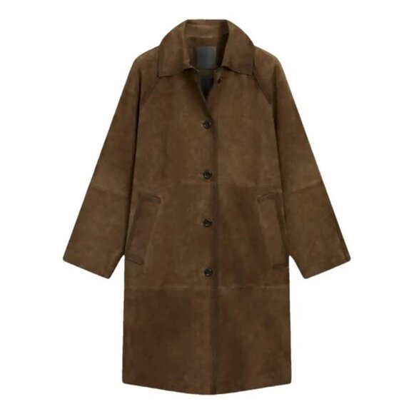 Massimo Dutti Suede Leather Trench Coat